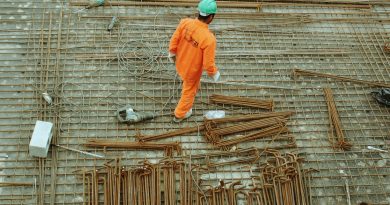 man walking on construction site