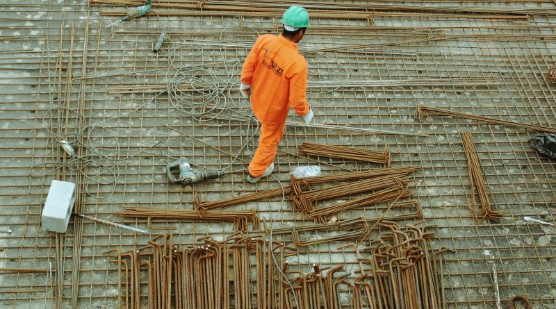 man walking on construction site