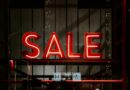 red and white sale LED sign