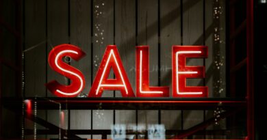 red and white sale LED sign